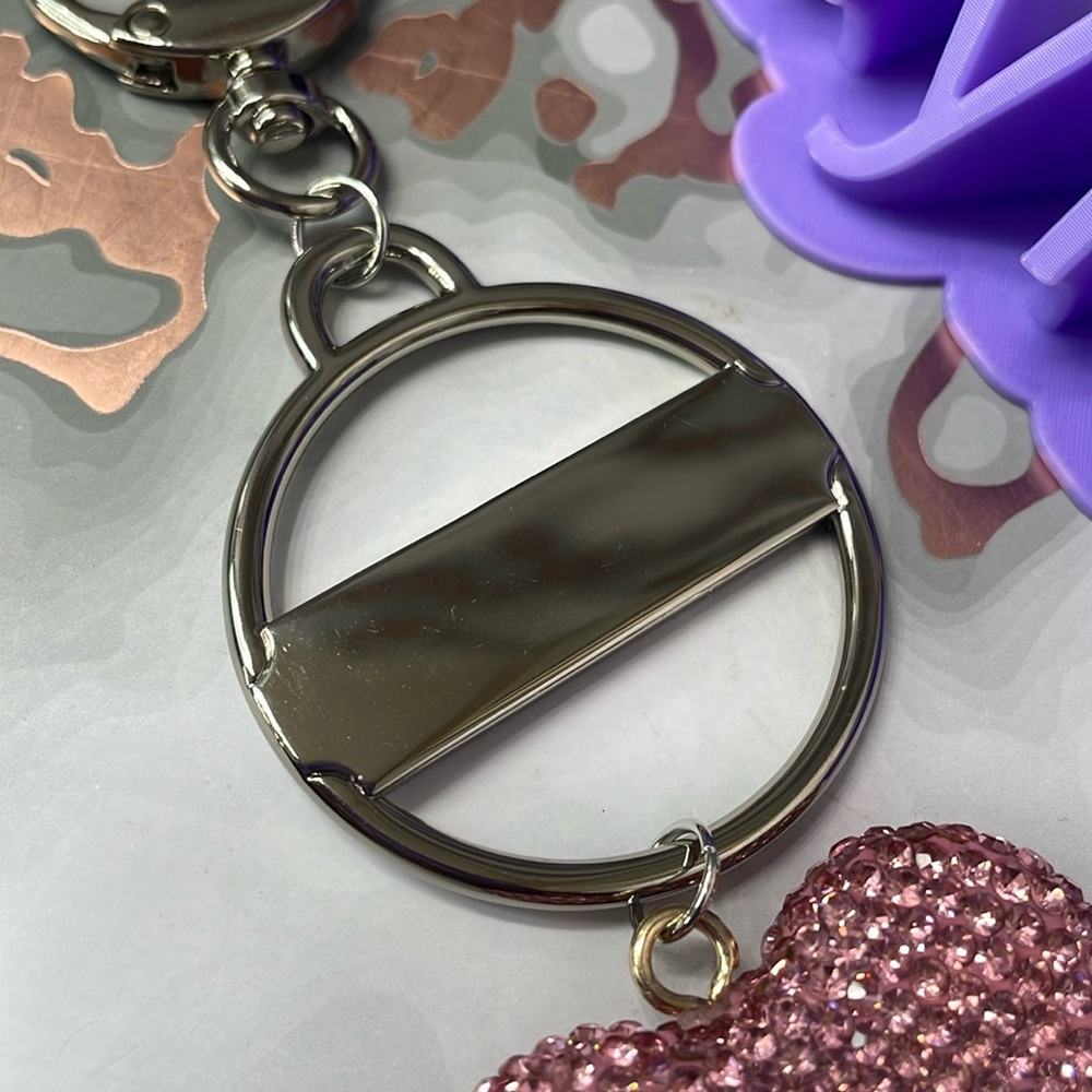 🎉 HOST PIC🎉 Authentic Coach Silver & Pink Medallion with Crystal Heart Charm - Picture 6 of 8